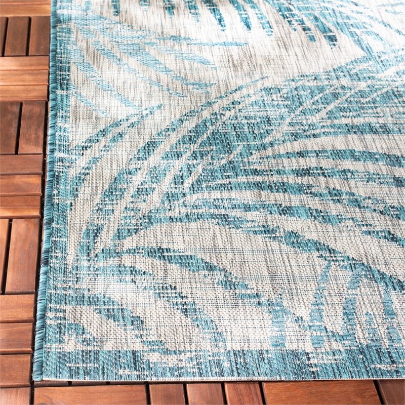 Safavieh Courtyard 8' x 11' Rug in Gray and Aqua