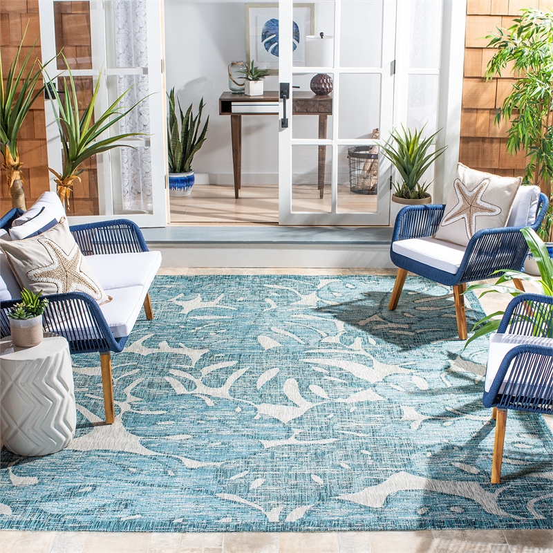 Safavieh Courtyard 9' x 12' Rug in Gray and Aqua