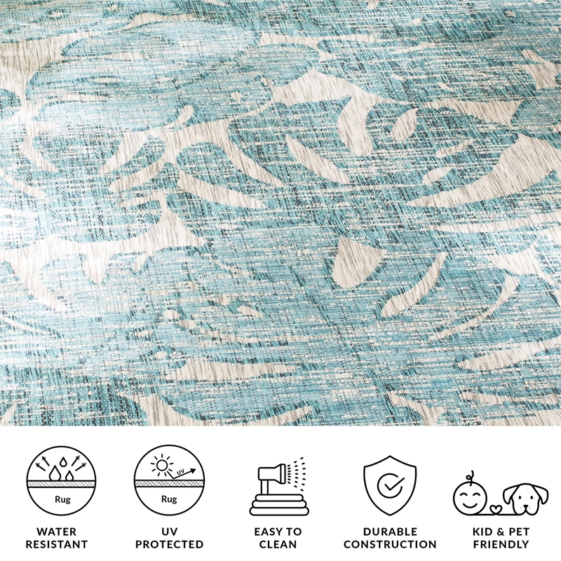 Safavieh Courtyard 9' x 12' Rug in Gray and Aqua