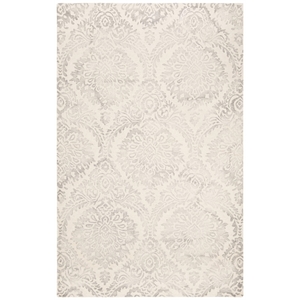 Safavieh Dip Dye 4' x 6' Hand Tufted Wool Rug in Silver and Ivory