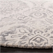 Safavieh Dip Dye 4' x 6' Hand Tufted Wool Rug in Silver and Ivory