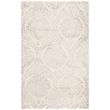 Safavieh Dip Dye 5' x 8' Hand Tufted Wool Rug in Silver and Ivory