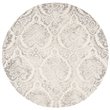 Safavieh Dip Dye 7' Round Hand Tufted Wool Rug in Silver and Ivory
