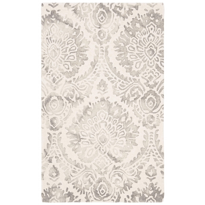 Safavieh Dip Dye 3' x 5' Hand Tufted Wool Rug in Blue and Ivory