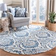 Safavieh Dip Dye 7' Round Hand Tufted Wool Rug in Blue and Ivory