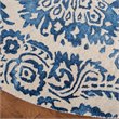 Safavieh Dip Dye 7' Round Hand Tufted Wool Rug in Blue and Ivory