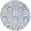 Safavieh Dip Dye 7' Round Hand Tufted Wool Rug in Blue and Ivory
