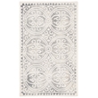 Safavieh Dip Dye 3' x 5' Hand Tufted Wool Rug in Silver and Ivory