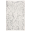Safavieh Dip Dye 4' x 6' Hand Tufted Wool Rug in Silver and Ivory