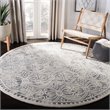 Safavieh Dip Dye 7' Round Hand Tufted Wool Rug in Silver and Ivory