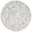Safavieh Dip Dye 7' Round Hand Tufted Wool Rug in Silver and Ivory