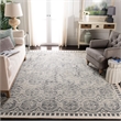 Safavieh Dip Dye 7' Square Hand Tufted Wool Rug in Silver and Ivory
