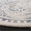 Safavieh Dip Dye 7' Square Hand Tufted Wool Rug in Silver and Ivory