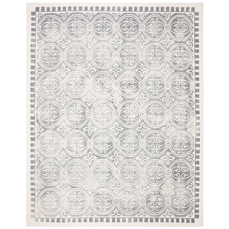 Safavieh Dip Dye 8' x 10' Hand Tufted Wool Rug in Silver and Ivory