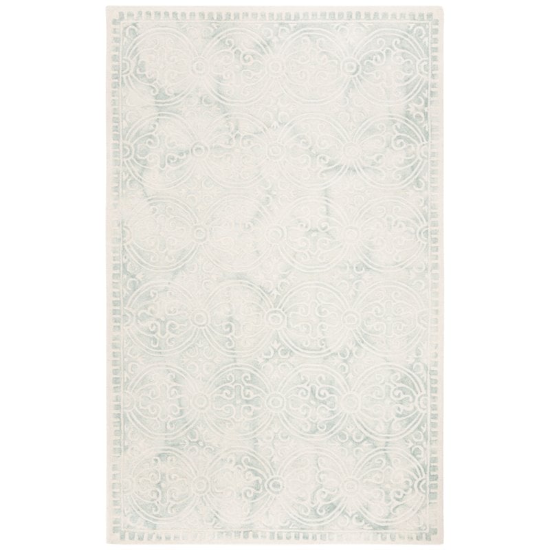 Safavieh Dip Dye 4' x 6' Hand Tufted Wool Rug in Green and Ivory
