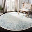 Safavieh Dip Dye 7' Round Hand Tufted Wool Rug in Green and Ivory