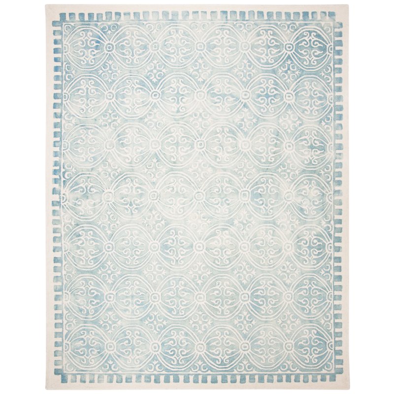 Safavieh Dip Dye 8' x 10' Hand Tufted Wool Rug in Green and Ivory