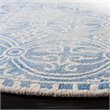 Safavieh Dip Dye 7' Round Hand Tufted Wool Rug in Blue and Ivory