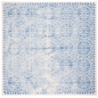Safavieh Dip Dye 7' Square Hand Tufted Wool Rug in Blue and Ivory
