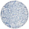 Safavieh Dip Dye 7' Round Hand Tufted Wool Rug in Blue and Ivory