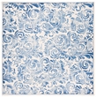 Safavieh Dip Dye 7' Square Hand Tufted Wool Rug in Blue and Ivory