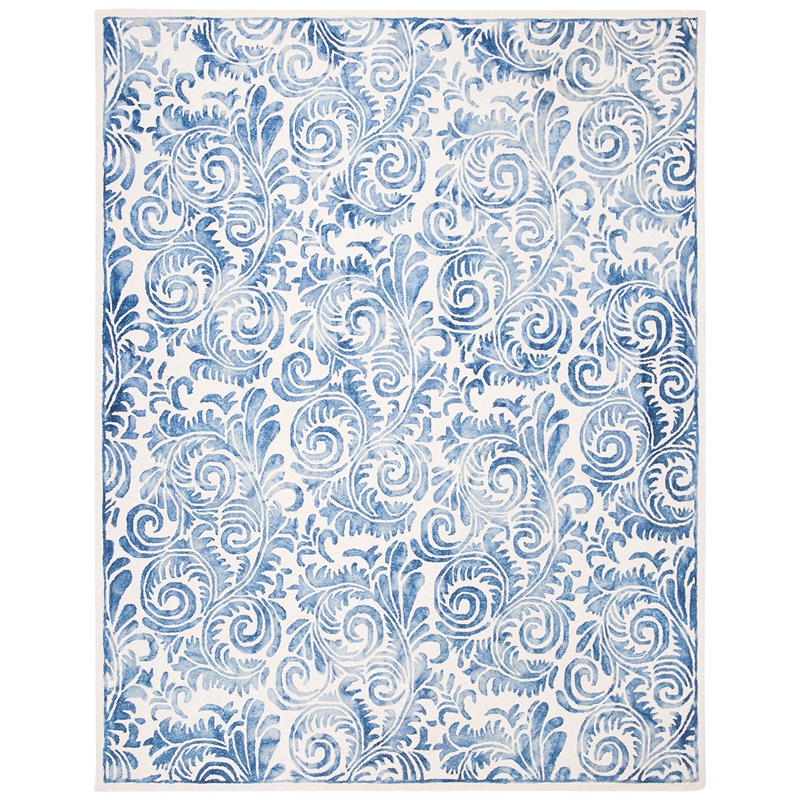 Safavieh Dip Dye 8' x 10' Hand Tufted Wool Rug in Blue and Ivory