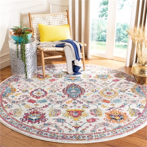 Safavieh Evoke 6'7&quot Round Rug in Cream and Orange