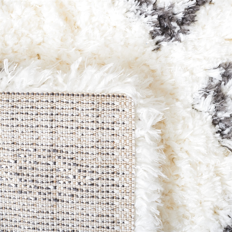 Safavieh Flokati 4' x 6' Rug in Ivory and Dark Gray