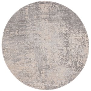 Safavieh Invista 6'7&quot Round Rug in Gray and Cream