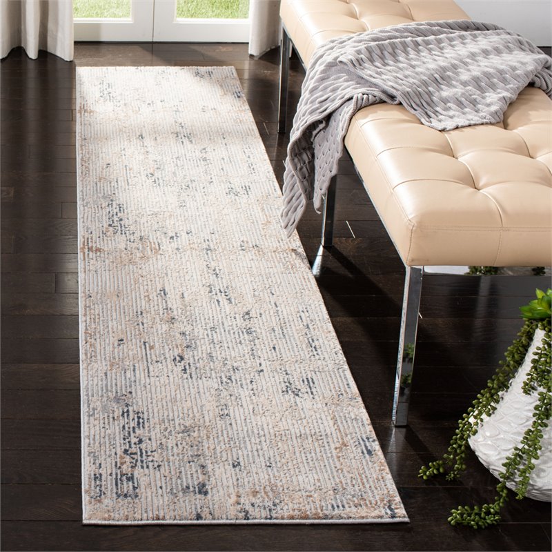 Safavieh Invista 2' x 8' Runner Rug in Cream and Charcoal