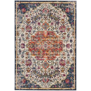 Safavieh Madison 4' x 6' Rug in Ivory and Orange
