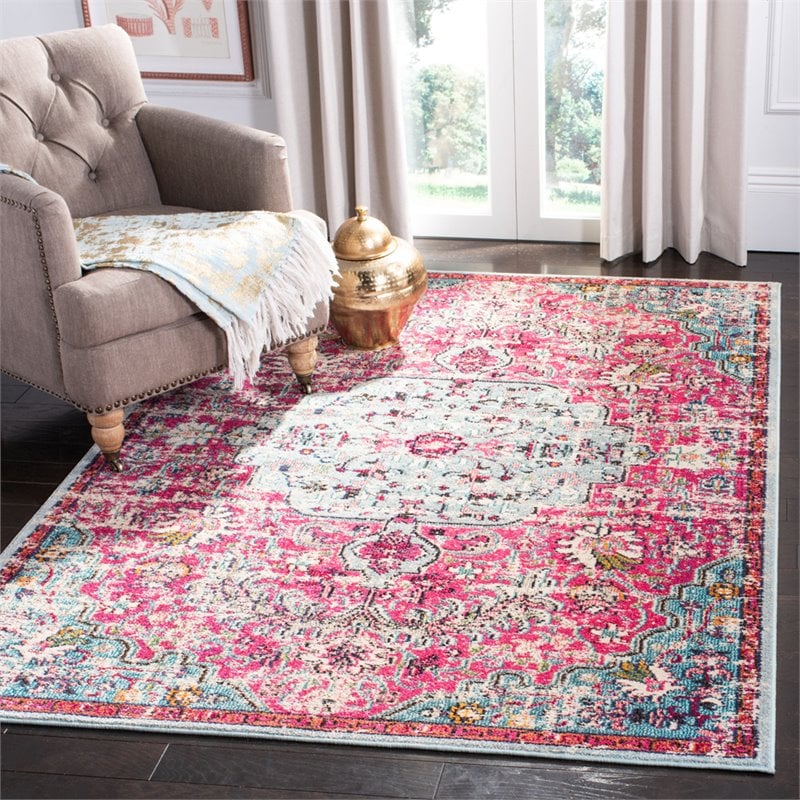 Safavieh Madison 4' x 6' Rug in Fuchsia and Teal