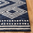 Safavieh Micro-Loop 4' x 6' Hand Tufted Wool Rug in Navy and Ivory