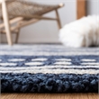 Safavieh Micro-Loop 4' x 6' Hand Tufted Wool Rug in Navy and Ivory
