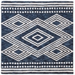 Safavieh Micro-Loop 5' Square Hand Tufted Wool Rug in Navy and Ivory