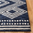 Safavieh Micro-Loop 5' Square Hand Tufted Wool Rug in Navy and Ivory