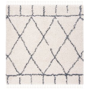 Safavieh Pro Lux 6'7&quot Square Shag Rug in Cream and Blue