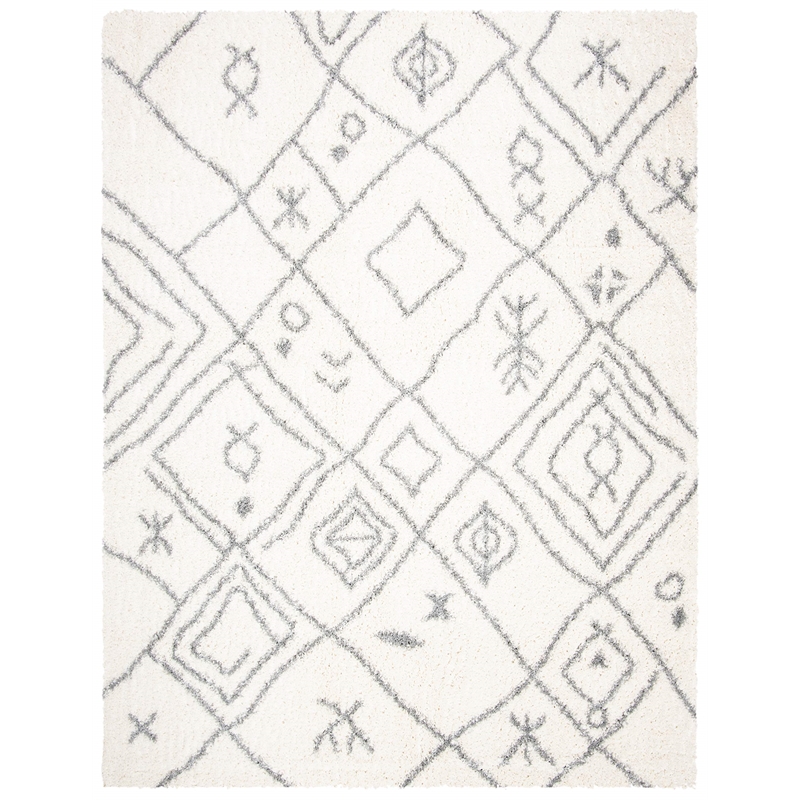 Safavieh Parma 8' x 10' Shag Rug in Cream and Gray