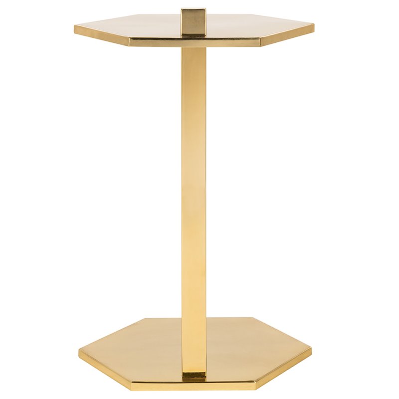Safavieh Aurea Hexagonal Accent End Table in Gold