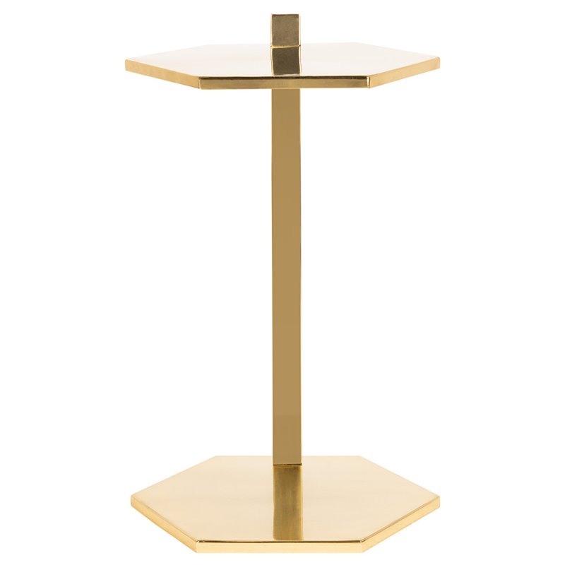 Safavieh Aurea Hexagonal Accent End Table in Gold