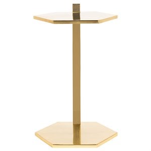 Safavieh Aurea Hexagonal Accent End Table in Gold