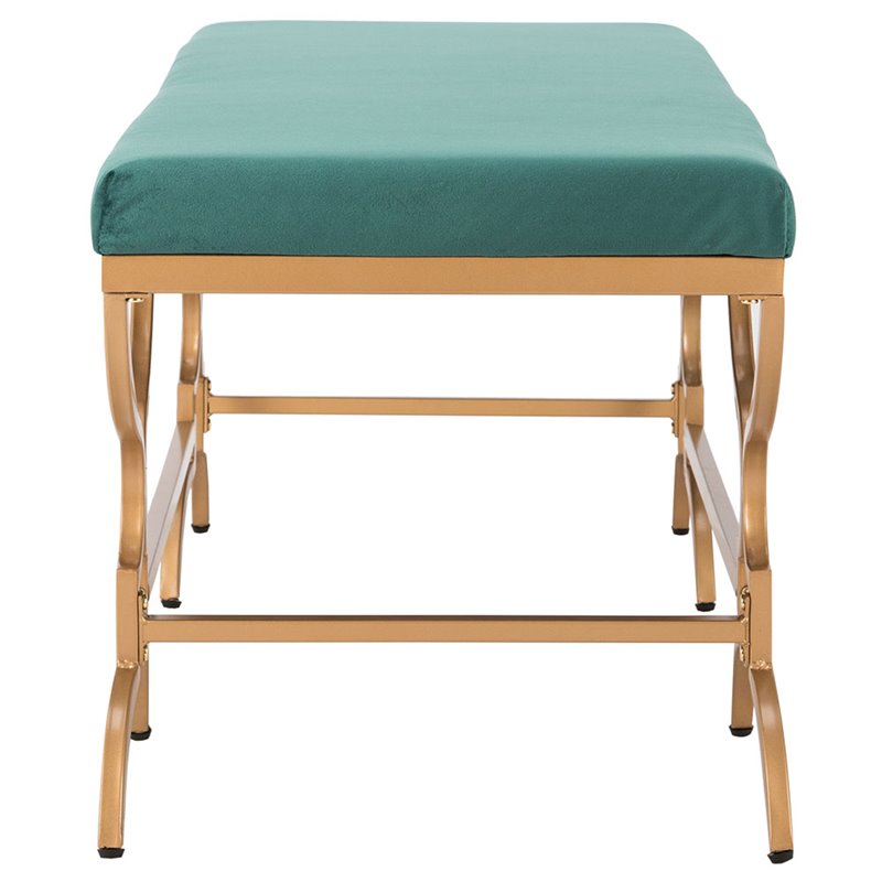 Safavieh Juliet Upholstered Bench in Emerald and Gold