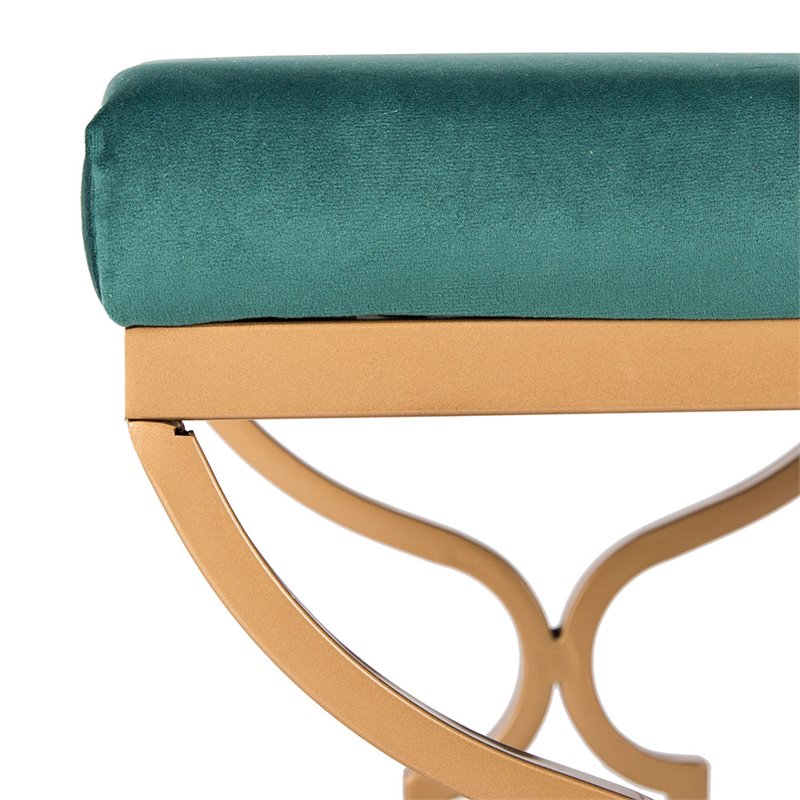 Safavieh Juliet Upholstered Bench in Emerald and Gold