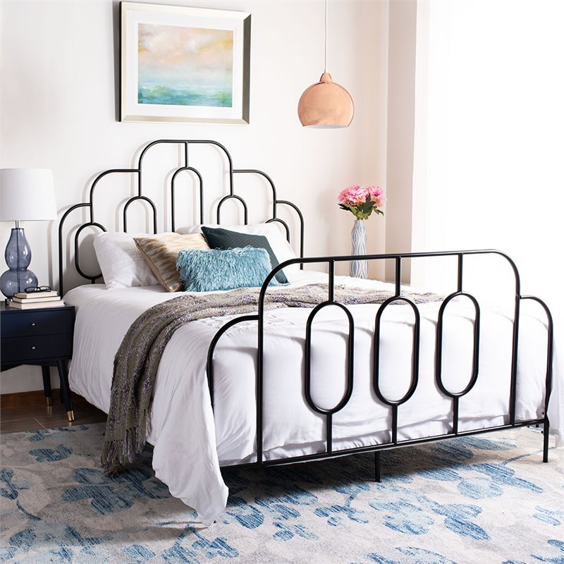 Safavieh Paloma Full Metal Bed in Black