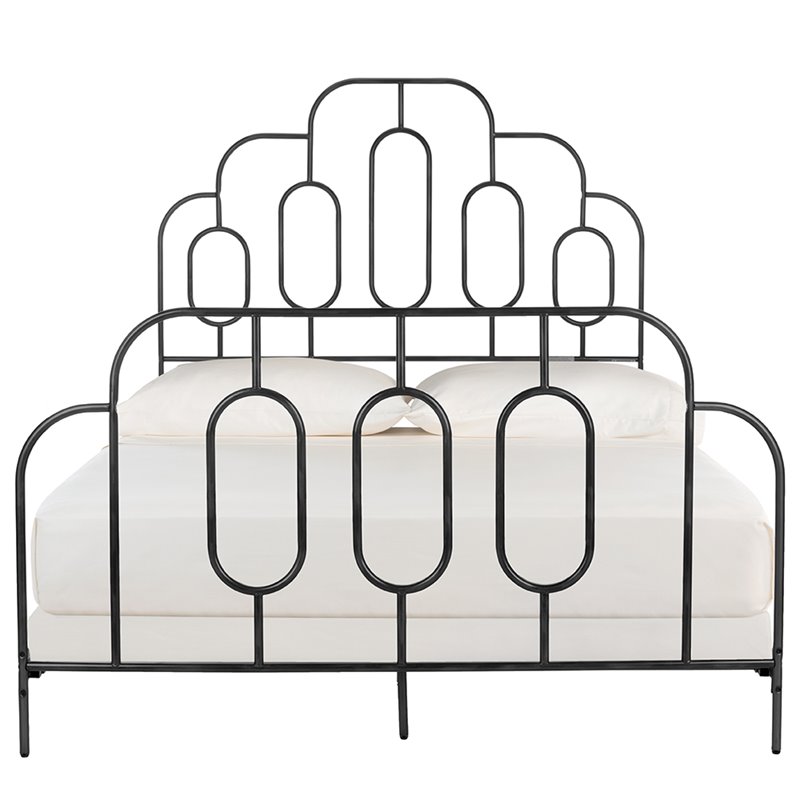 Safavieh Paloma Queen Metal Bed in Black