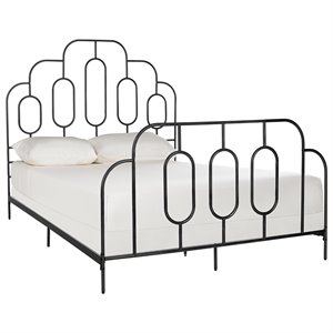 Safavieh Paloma Queen Metal Bed in Black