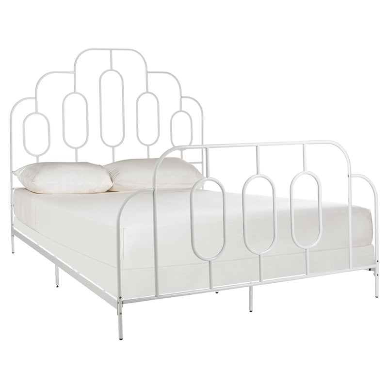 Safavieh Paloma Queen Metal Bed in White