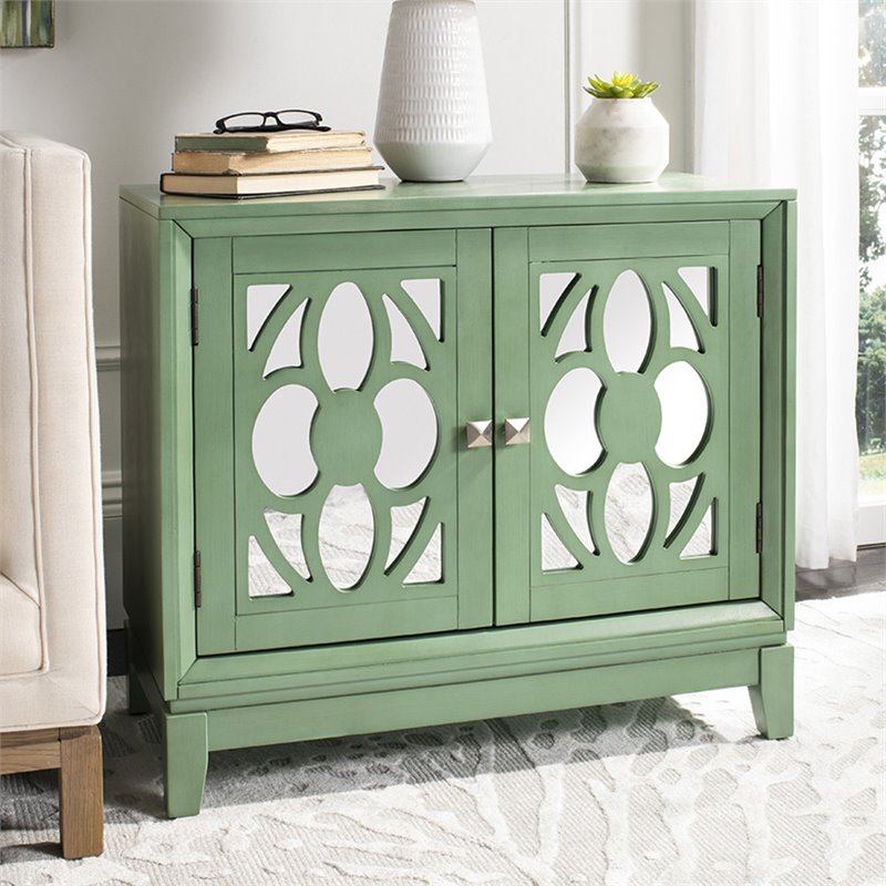 Safavieh Shannon Mirrored Accent Chest in Turquoise
