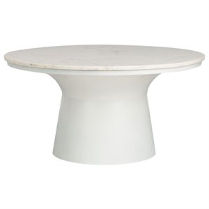 Safavieh Mila 31&quot Round Marble Top Coffee Table in White