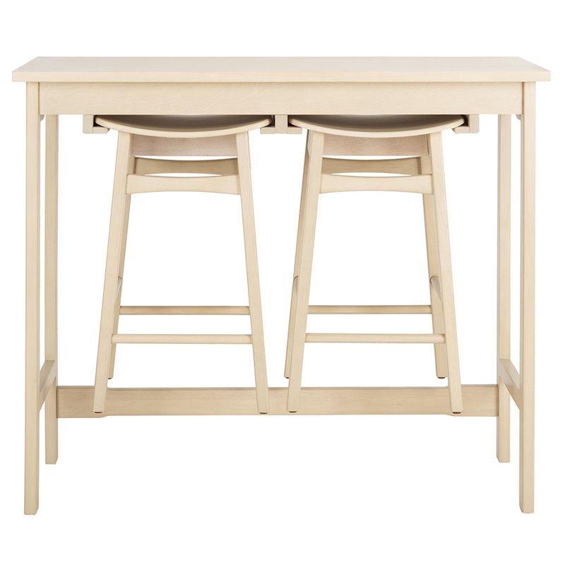 Safavieh Colbie 3 Piece Counter Height Dining Set in White Oak